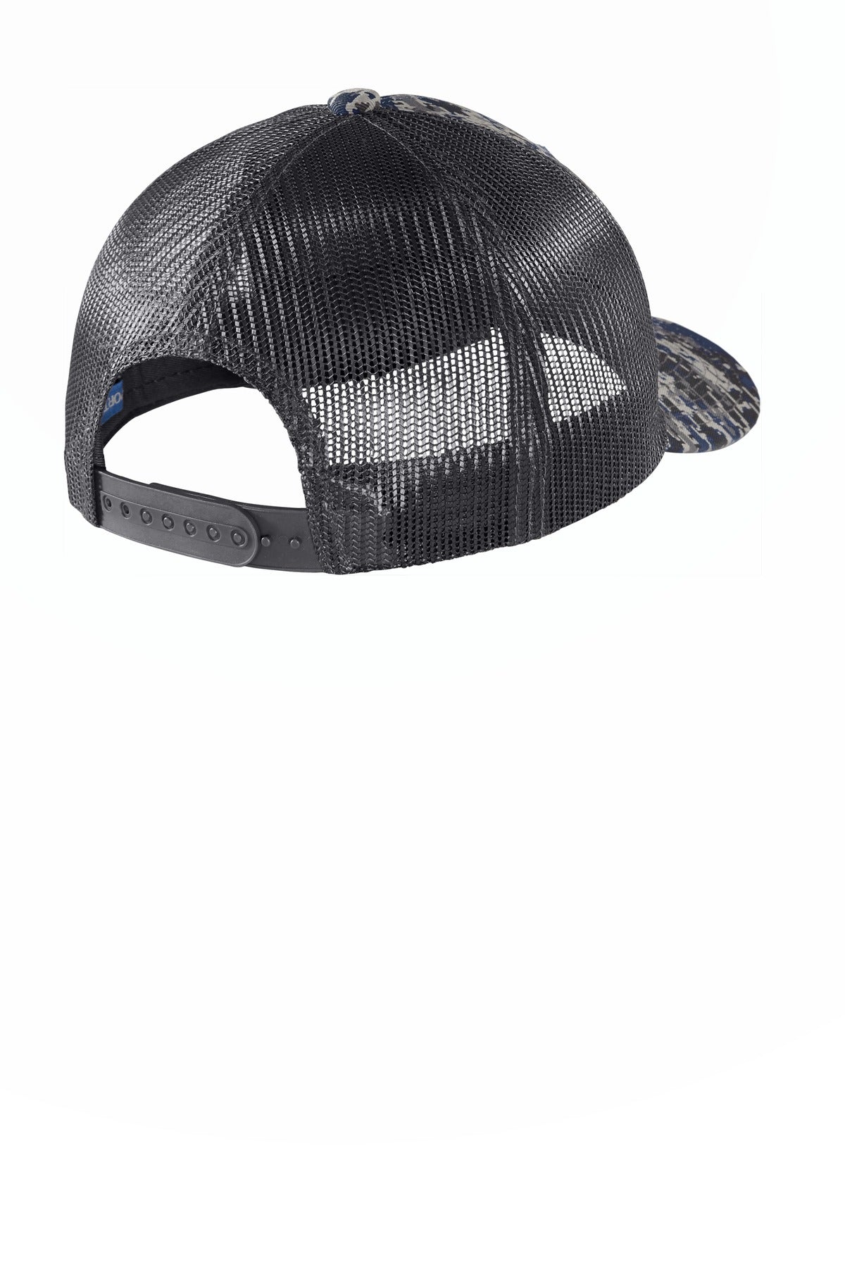 Custom Embroidered Port Authority Caps in Rich Navy Digi/ Grey Steel