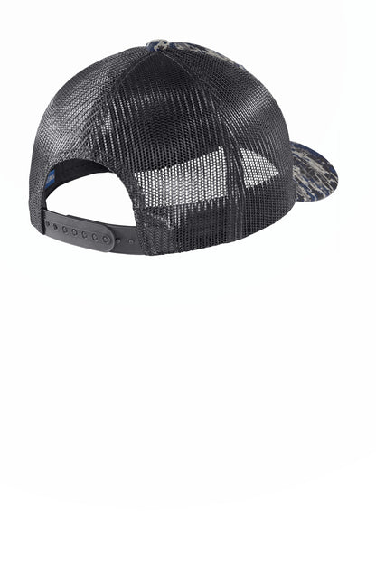 Custom Embroidered Port Authority Caps in Rich Navy Digi/ Grey Steel