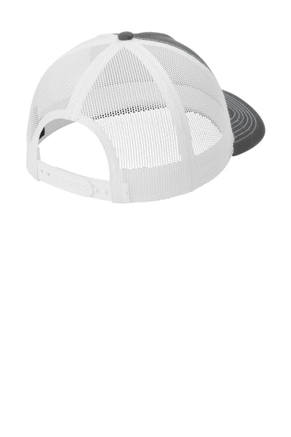 Custom Embroidered Port Authority Caps in Grey Steel/ White