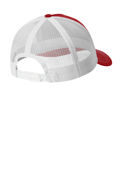 Custom Embroidered Port Authority Caps in Flame Red/ White