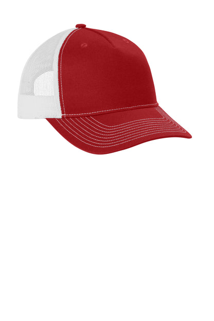 Custom Embroidered Port Authority Caps in Flame Red/ White