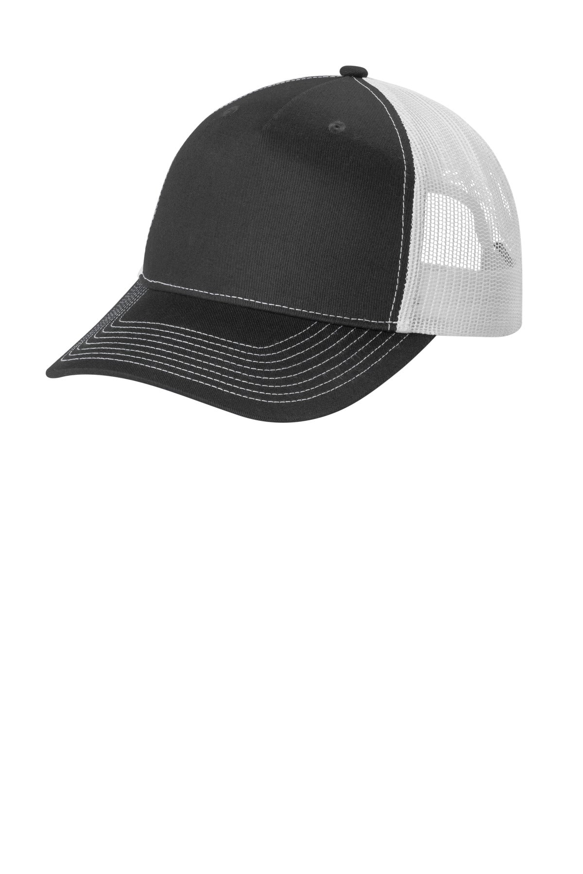 Custom Embroidered Port Authority Caps in Grey Steel/ White
