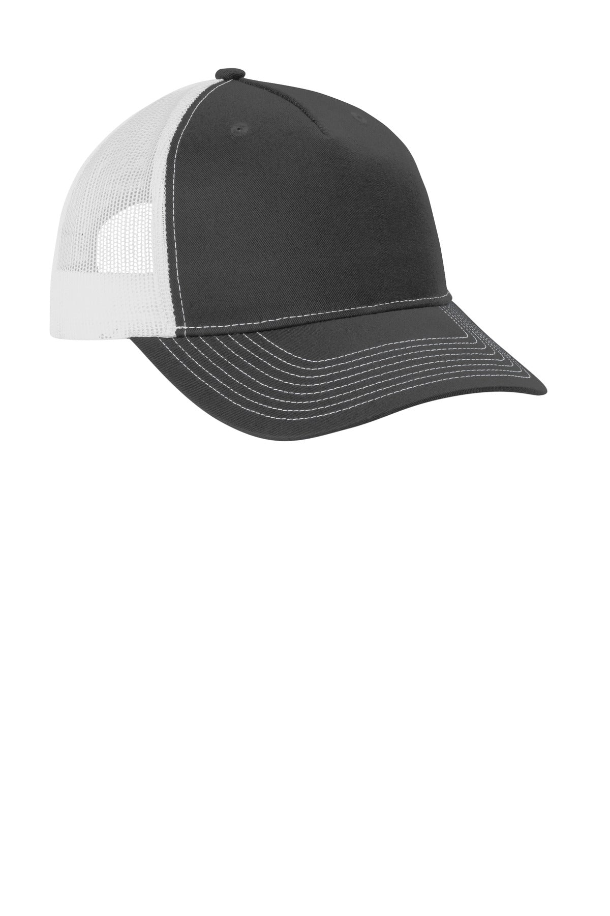 Custom Embroidered Port Authority Caps in Grey Steel/ White