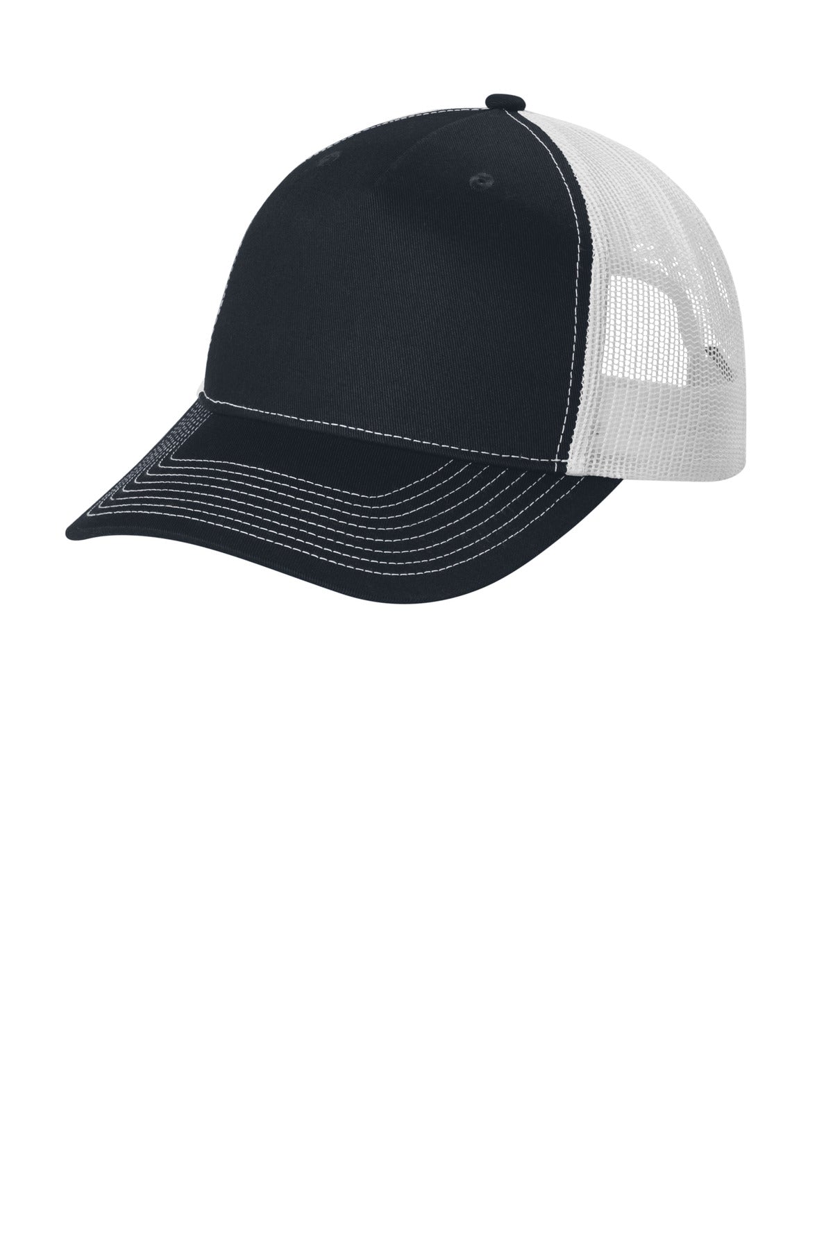 Custom Embroidered Port Authority Caps in Rich Navy/ White