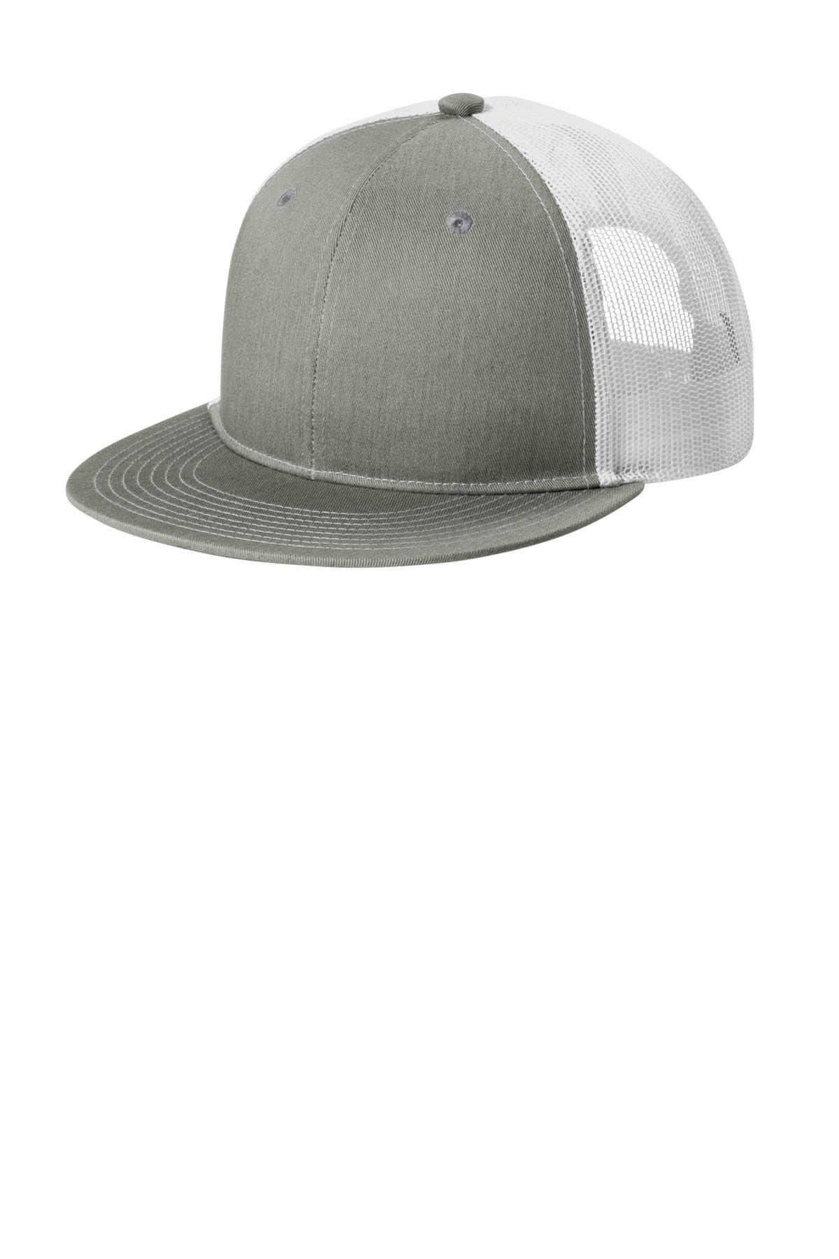 Custom Embroidered Port Authority Caps in Heather Grey/ White