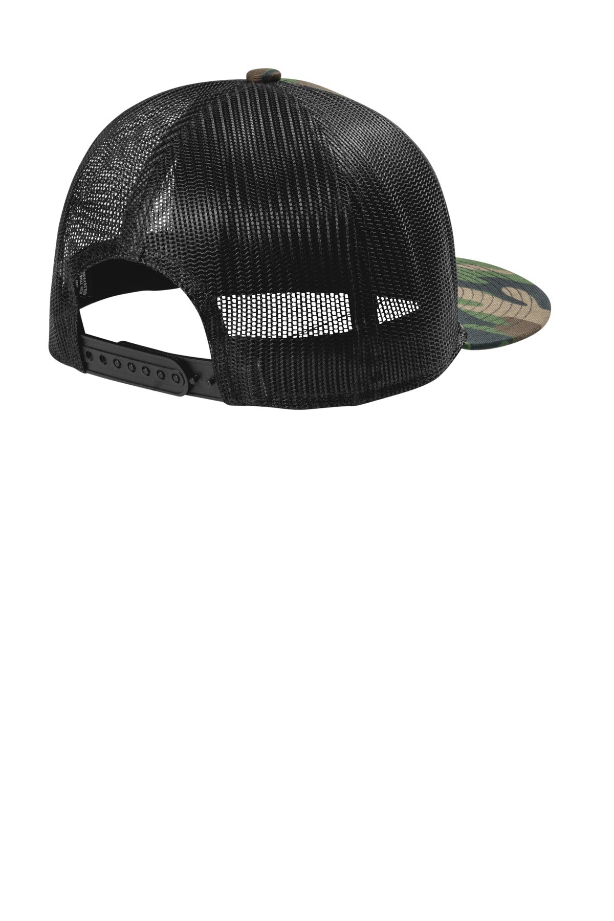 Custom Embroidered Port Authority Caps in Woodland Camo/ Black