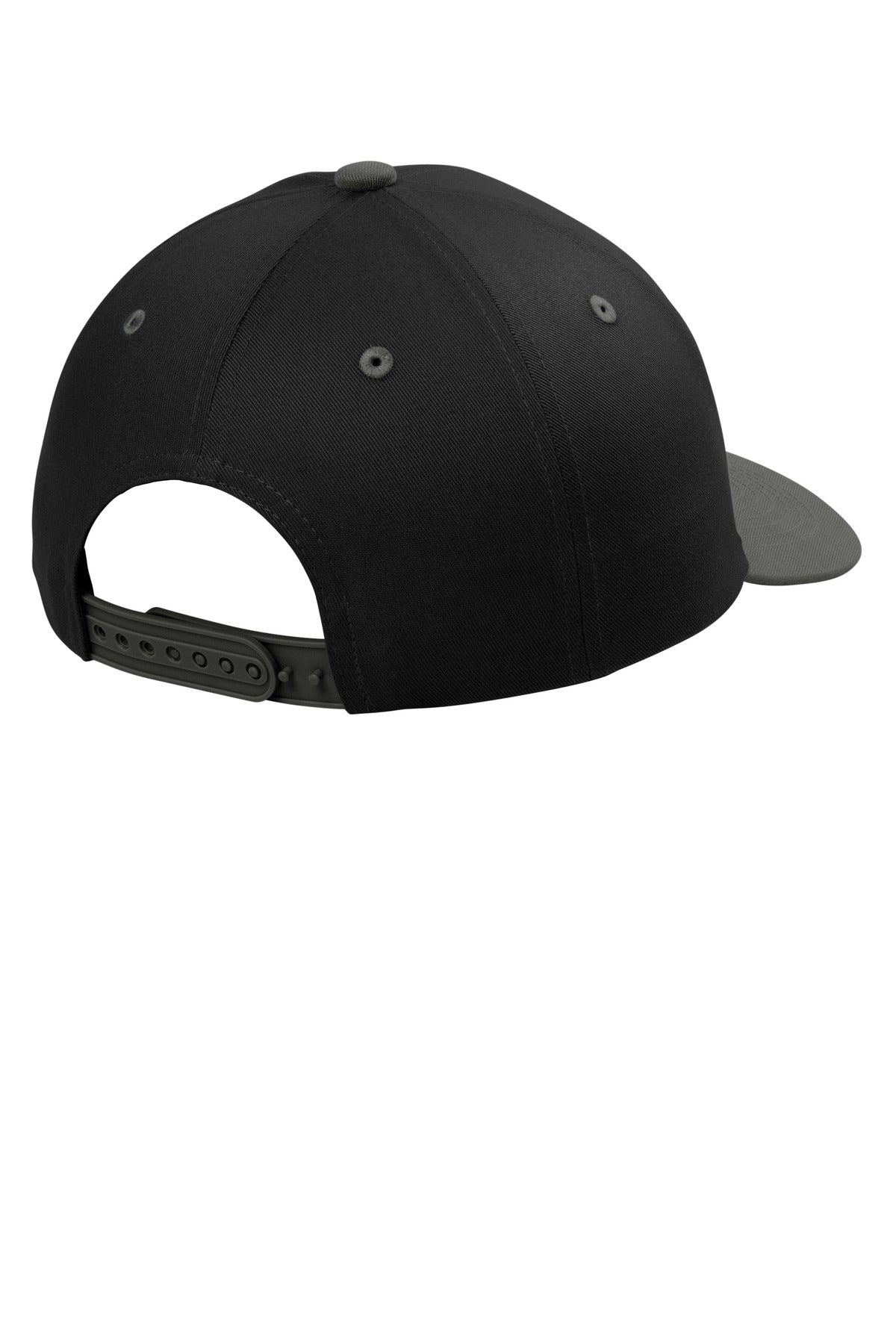 Custom Embroidered Port Authority Caps in Black/ Grey Steel