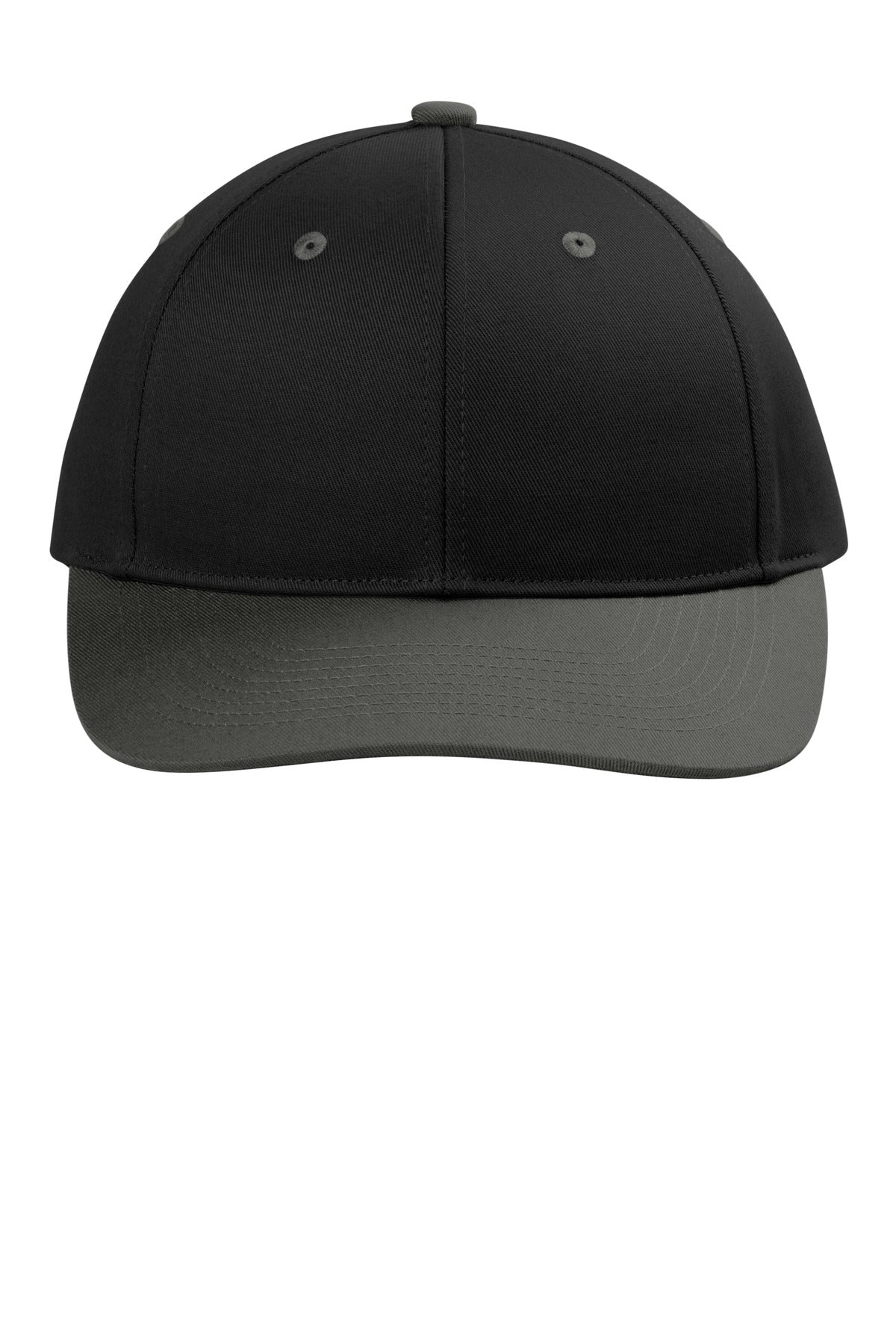 Custom Embroidered Port Authority Caps in Black/ Grey Steel