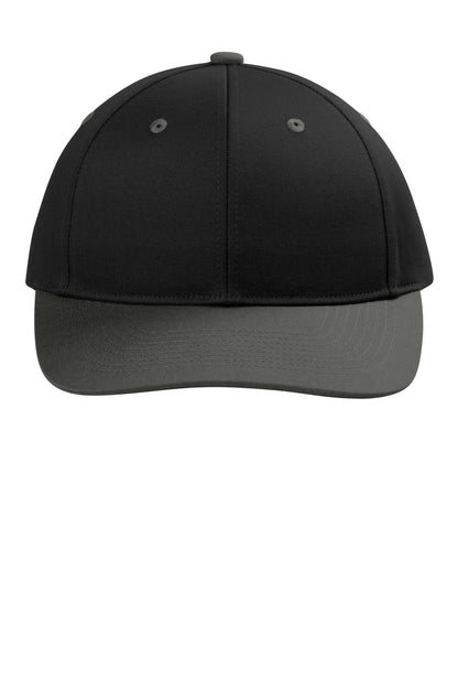 Custom Embroidered Port Authority Caps in Black/ Grey Steel