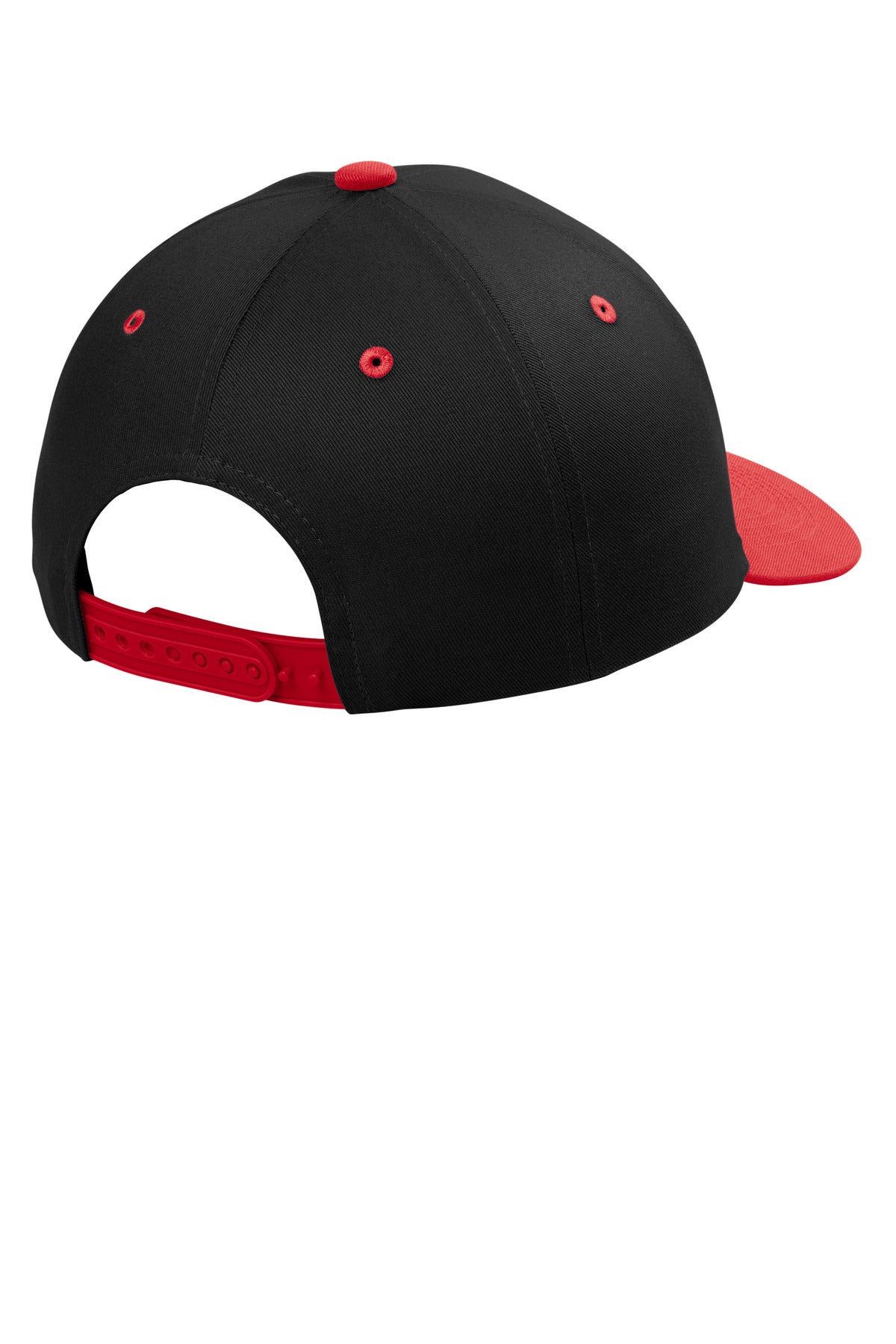 Custom Embroidered Port Authority Caps in Black/ True Red