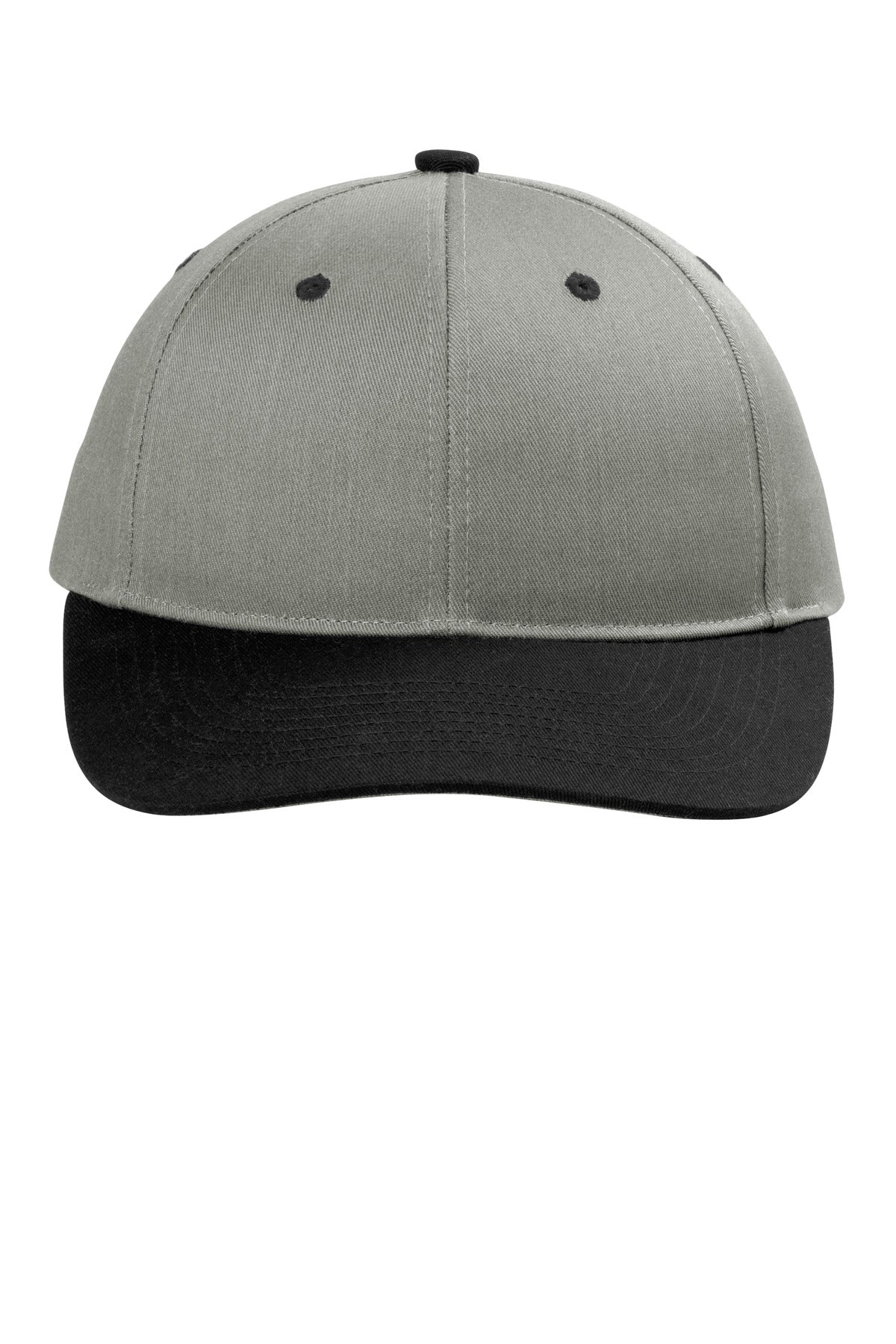 Custom Embroidered Port Authority Caps in Heather Grey/ Black