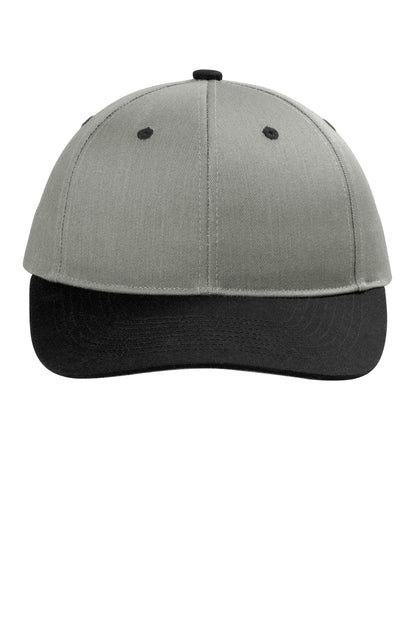 Custom Embroidered Port Authority Caps in Heather Grey/ Black