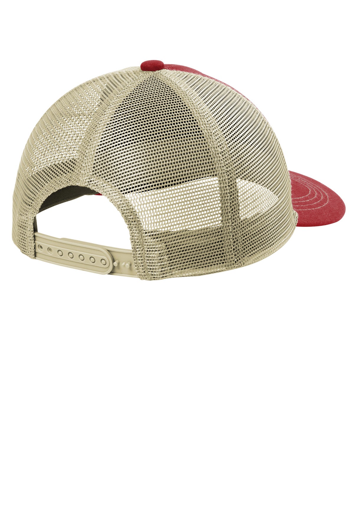 Custom Embroidered Port Authority Caps in Flame Red/ Tan