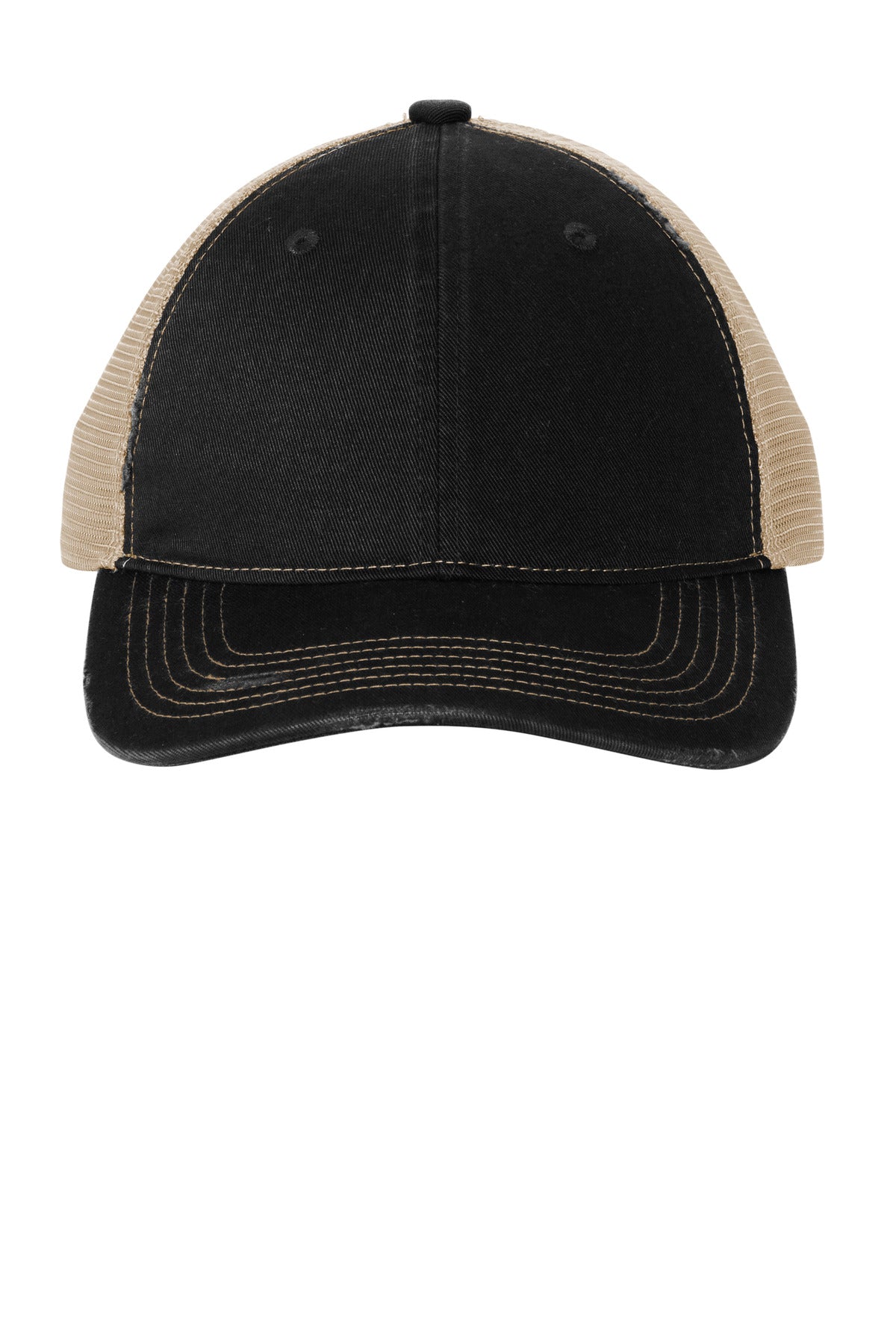 Custom Embroidered Port Authority Caps in Black/ Khaki