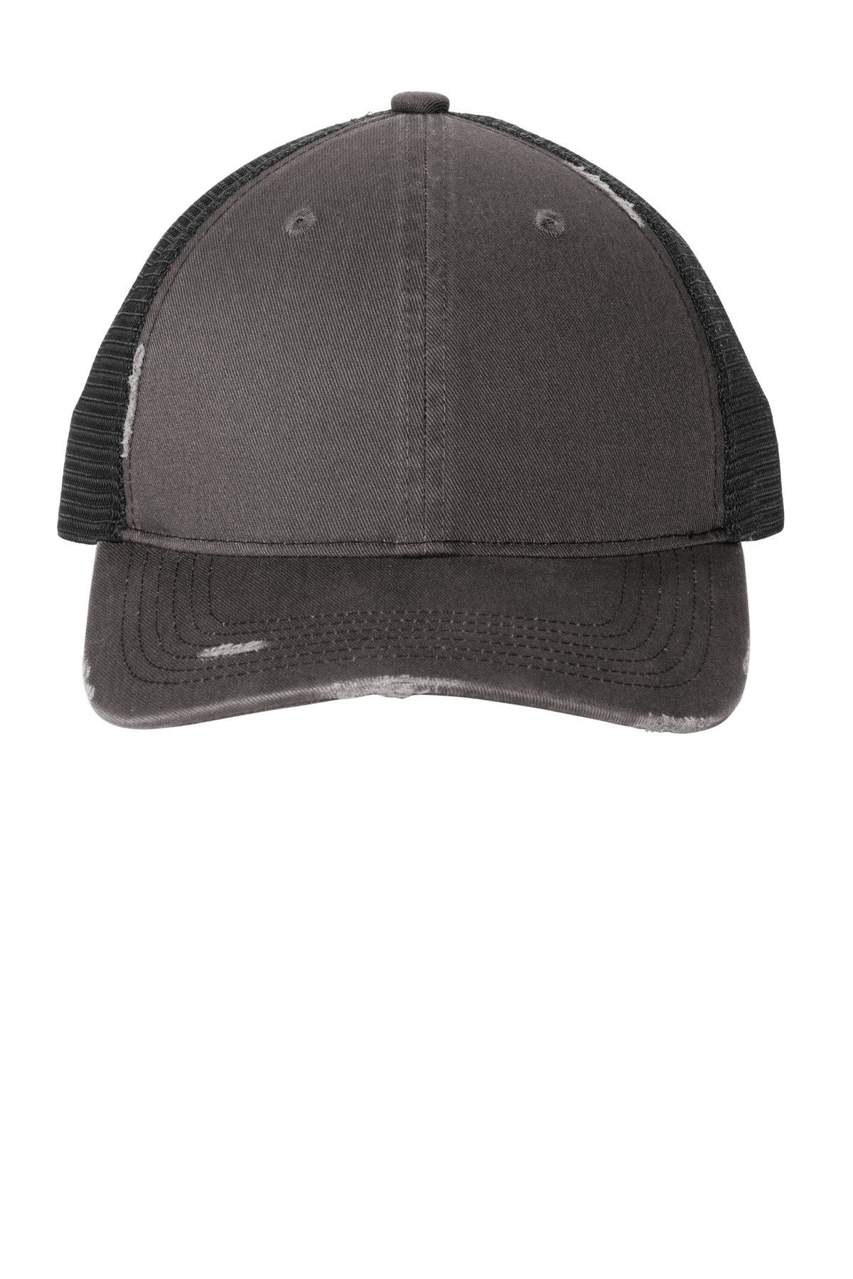 Custom Embroidered Port Authority Caps in Grey Steel/ Black