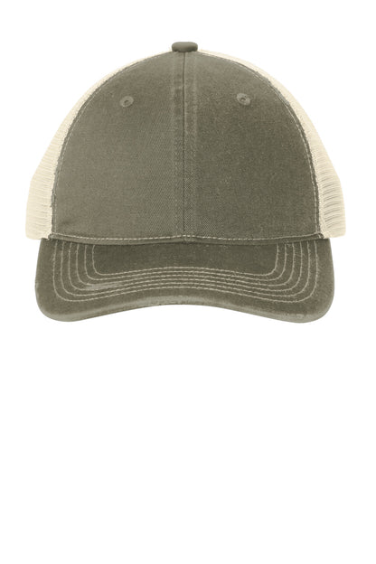 Custom Embroidered Port Authority Caps in Light Olive/ Stone