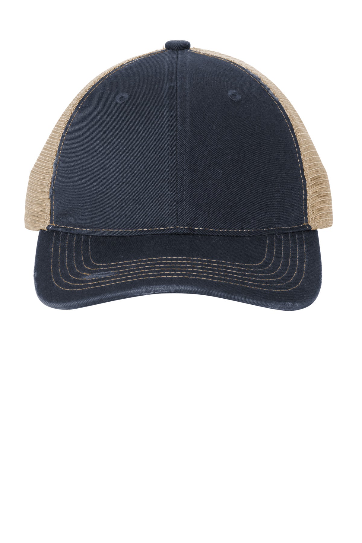 Custom Embroidered Port Authority Caps in River Blue Navy/ Khaki