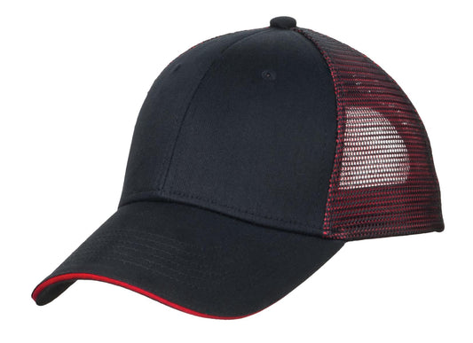 Custom Embroidered Port Authority Caps in Black/ Red