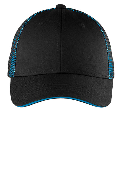 Port Authority Double Mesh Snapback Sandwich Bill Cap. C818