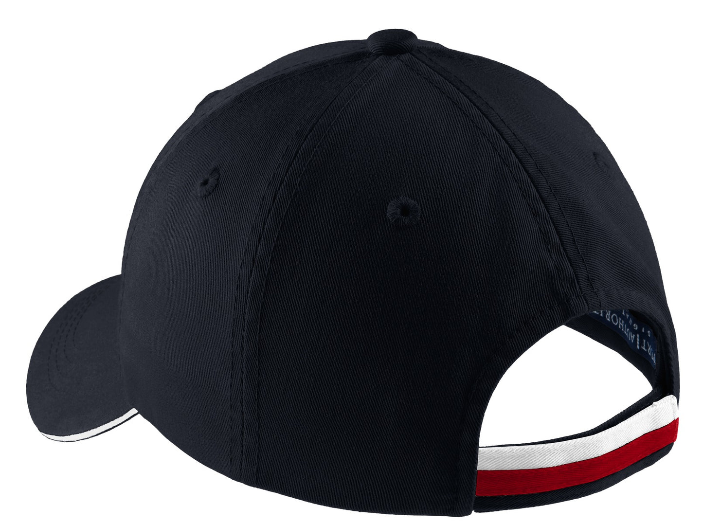 Port Authority Sandwich Bill Cap with Striped Closure.  C830