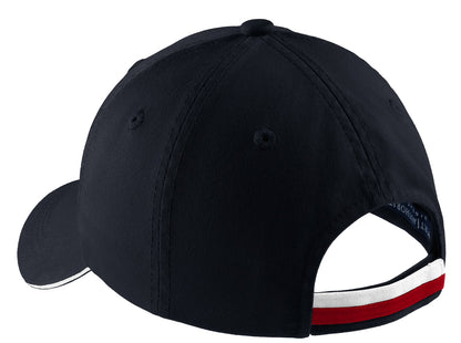 Port Authority Sandwich Bill Cap with Striped Closure.  C830