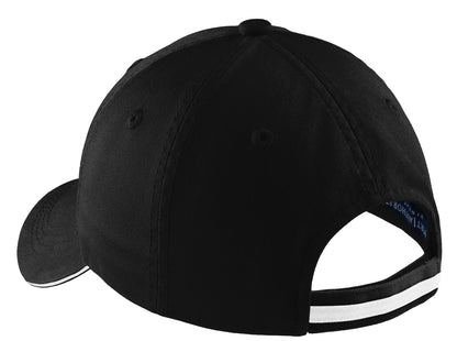 Port Authority Sandwich Bill Cap with Striped Closure.  C830