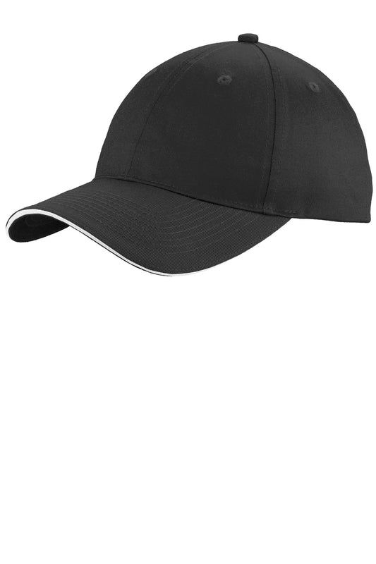 Custom Embroidered Port Authority Caps in Black/ White