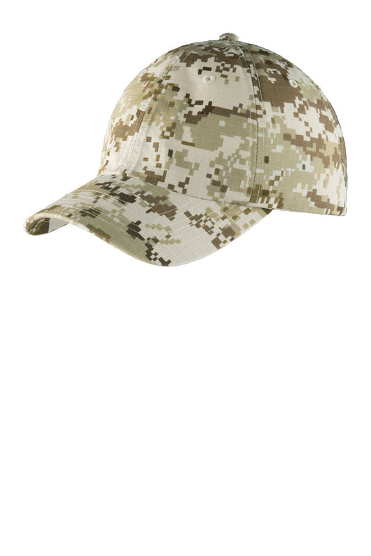 Custom Embroidered Port Authority Caps in Sand Camo