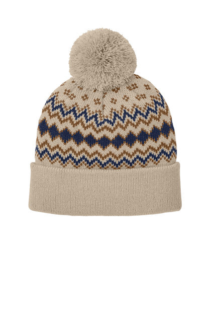 Custom Embroidered Port Authority Caps in Sahara/ True Navy/ Duck Brown