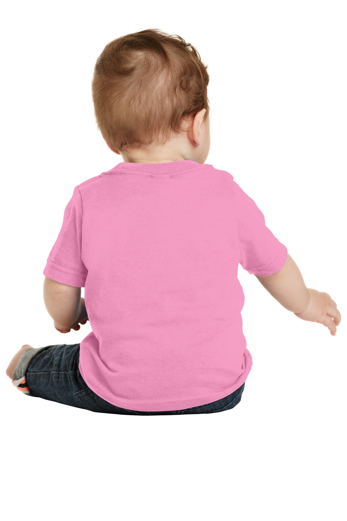 Custom Embroidered Port & Company Infant Core Cotton Tee. CAR54I,Candy Pink