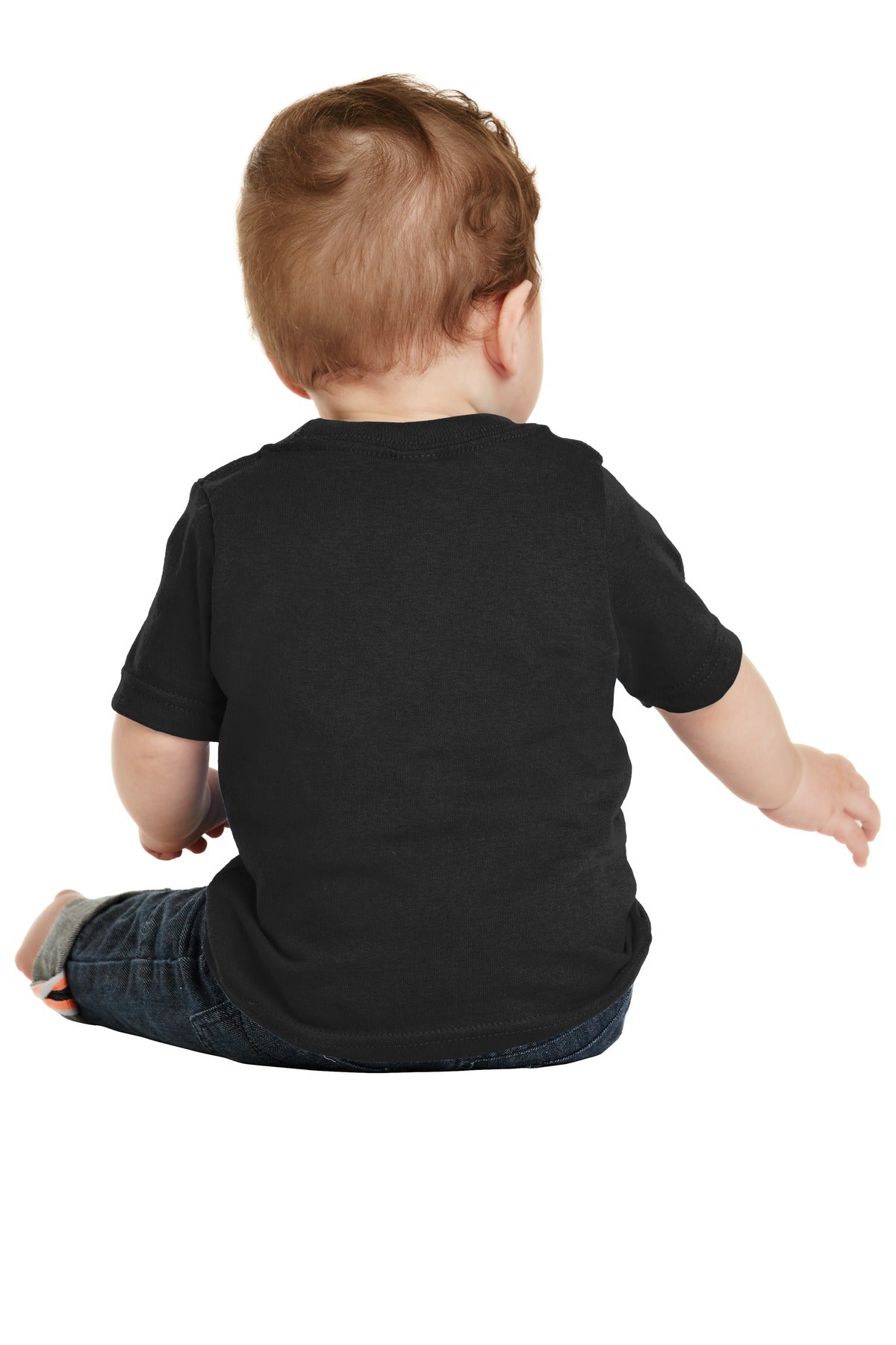 Custom Embroidered Port & Company Infant Core Cotton Tee. CAR54I,Jet Black
