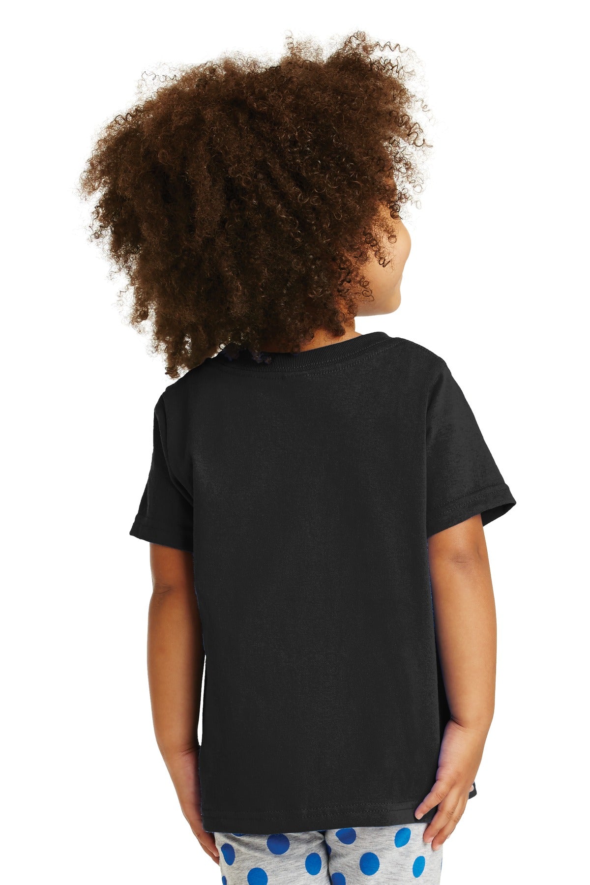 Custom Embroidered Port & Company Toddler Core Cotton Tee. CAR54T,Jet Black
