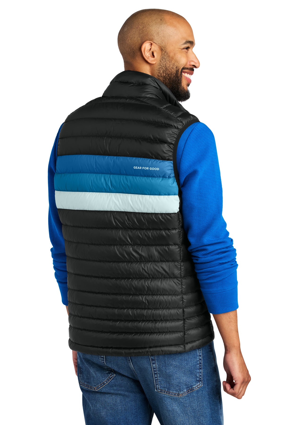 Custom Embroidered Cotopaxi Outerwear in Black/ Atlantic