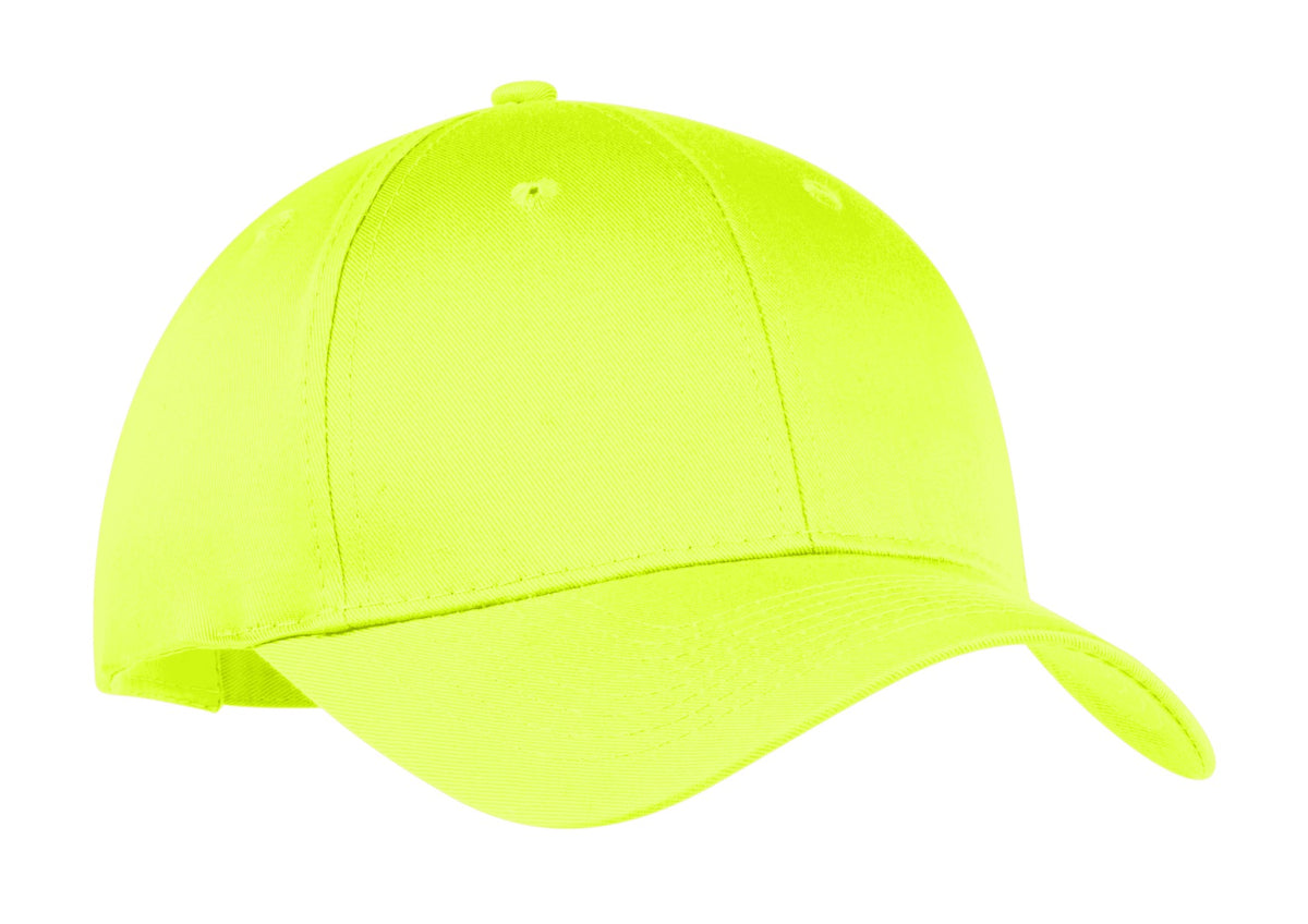 Custom Embroidered Port Authority Caps in Neon Yellow