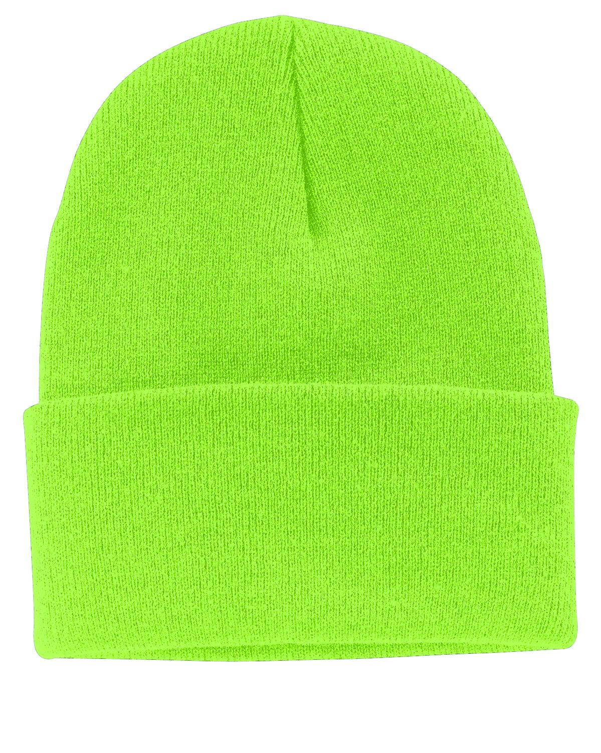 Custom Embroidered Port Authority Caps in Neon Green