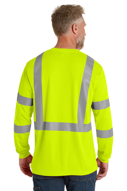 Custom Embroidered CornerStone  ANSI 107 Class 3 Mesh Long Sleeve Tee. CS203,Safety Yellow