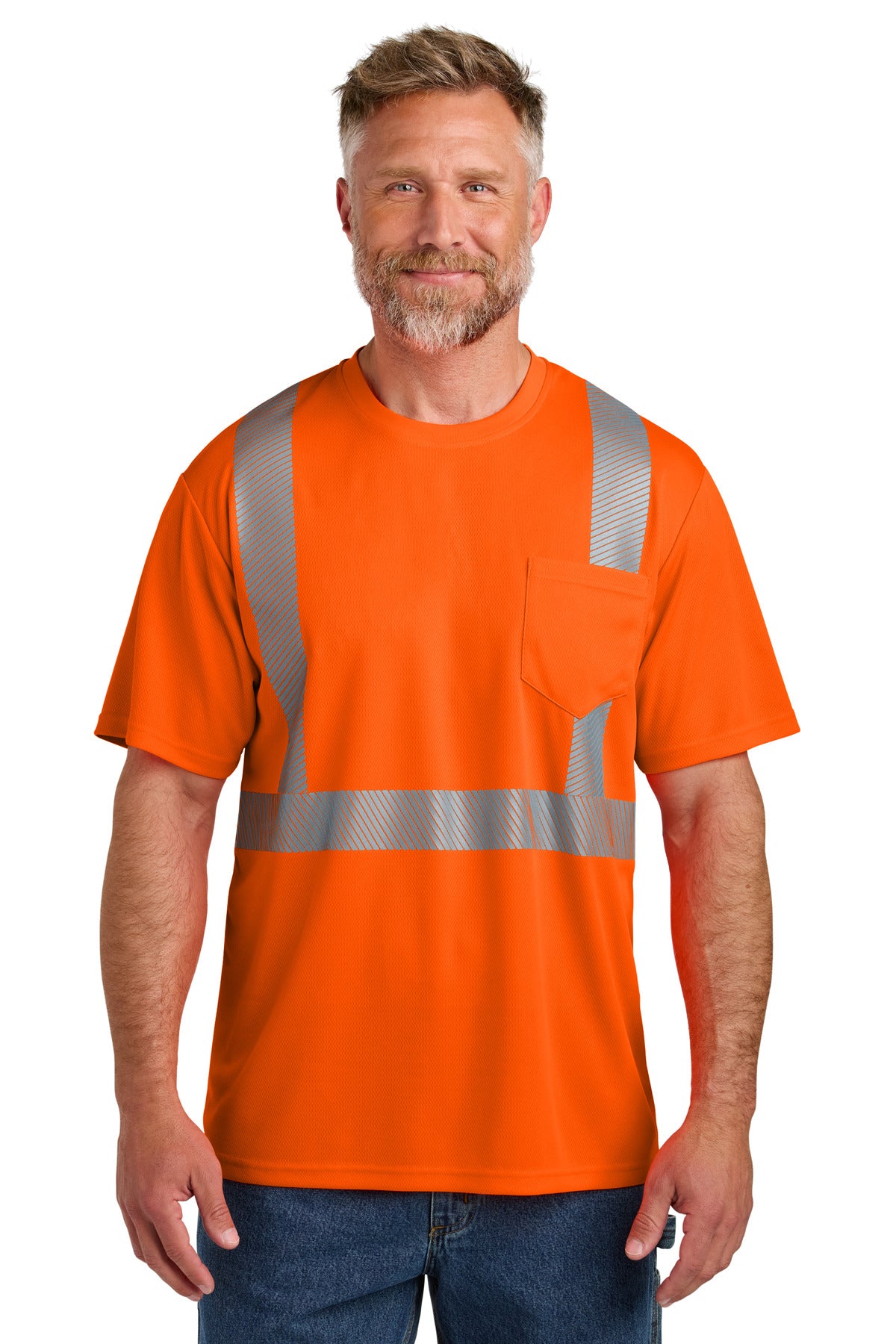 Custom Embroidered CornerStone Clothing in Safety Orange