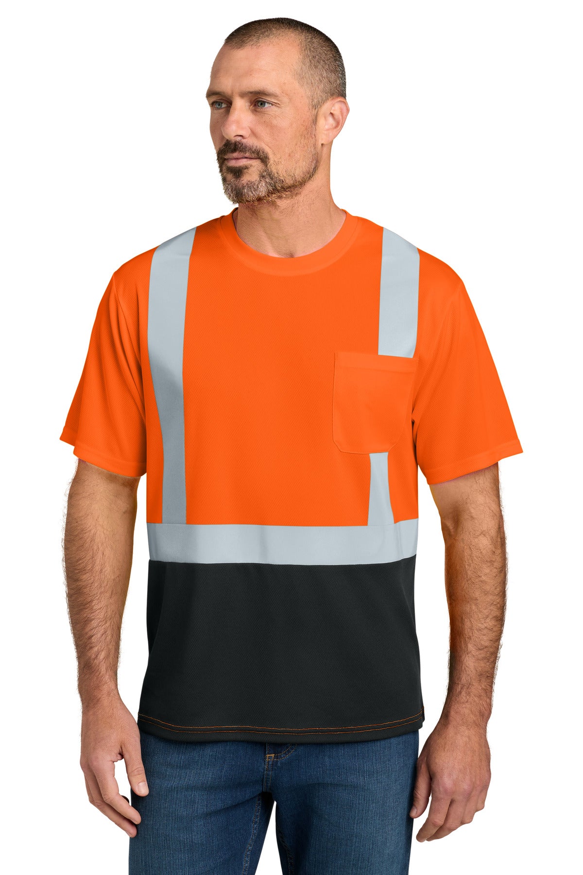 Custom Embroidered CornerStone Uniforms & Workwear in Safety Orange/ Black