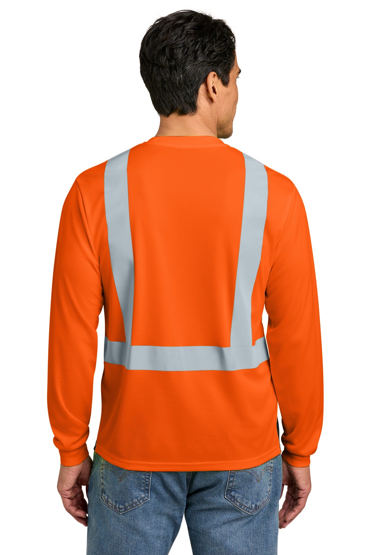 Custom Embroidered CornerStone T-Shirts  in Safety Orange/ Black