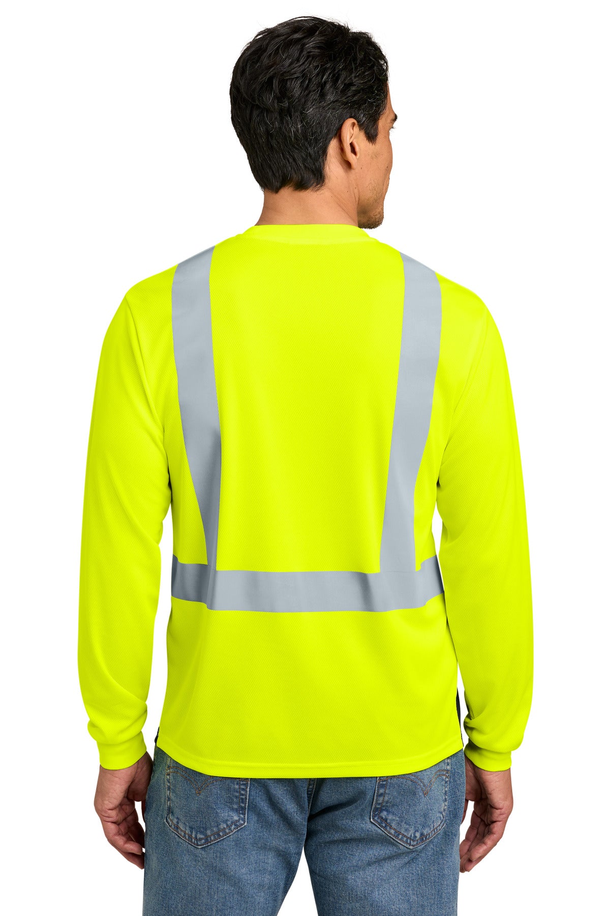 Custom Embroidered CornerStone T-Shirts  in Safety Yellow/ Black