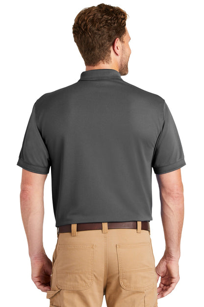 Custom Embroidered CornerStone  Industrial Snag-Proof Pique Pocket Polo. CS4020P,Charcoal