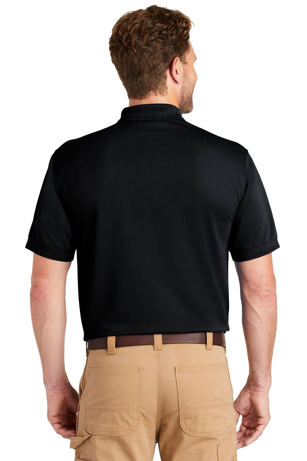 Custom Embroidered CornerStone  Industrial Snag-Proof Pique Pocket Polo. CS4020P,Navy Blue