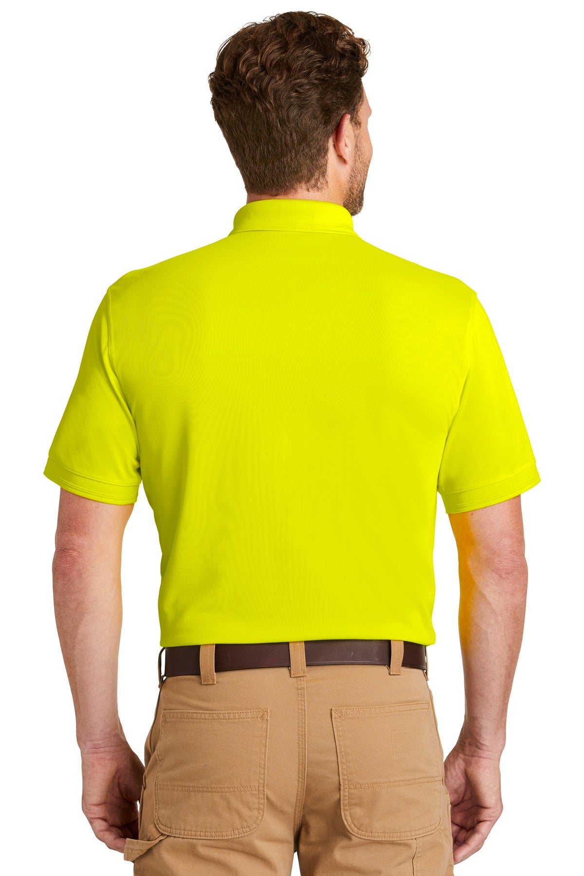 Custom Embroidered CornerStone  Industrial Snag-Proof Pique Pocket Polo. CS4020P,Safety Yellow