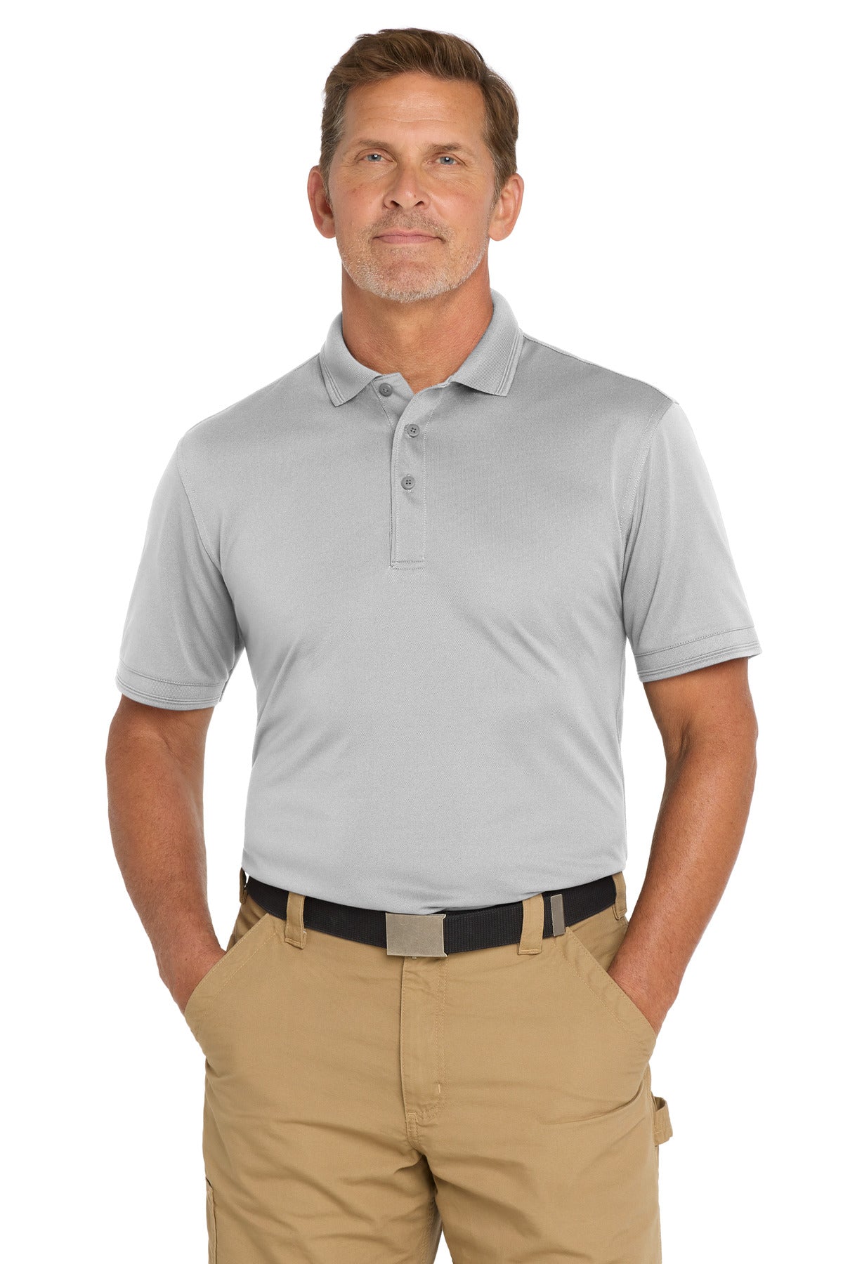 Custom Embroidered CornerStone Polos/Knits in Light Grey