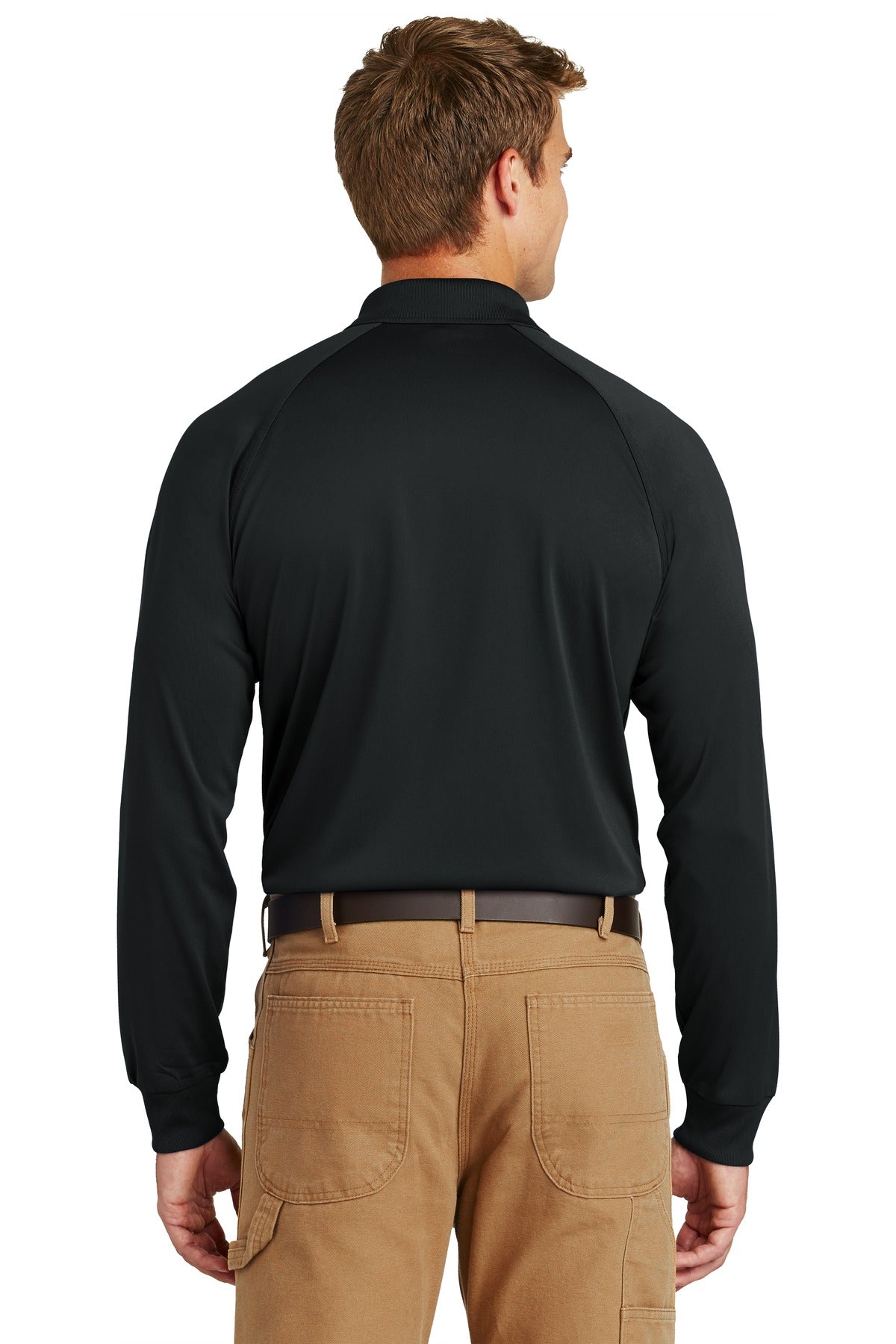 Custom Embroidered CornerStone - Select Long Sleeve Snag-Proof Tactical Polo. CS410LS,Black