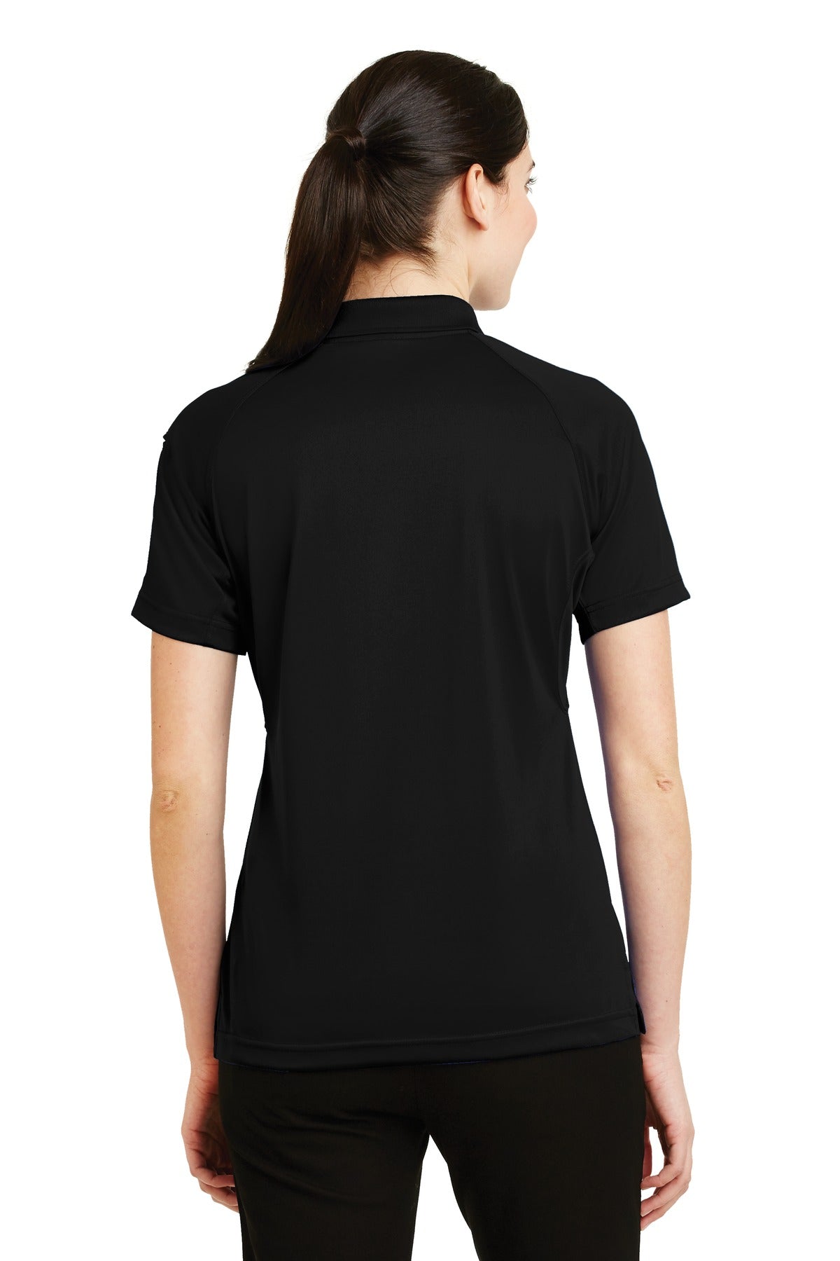Custom Embroidered CornerStone Women's Select Snag-Proof Tactical Polo. CS411,Black