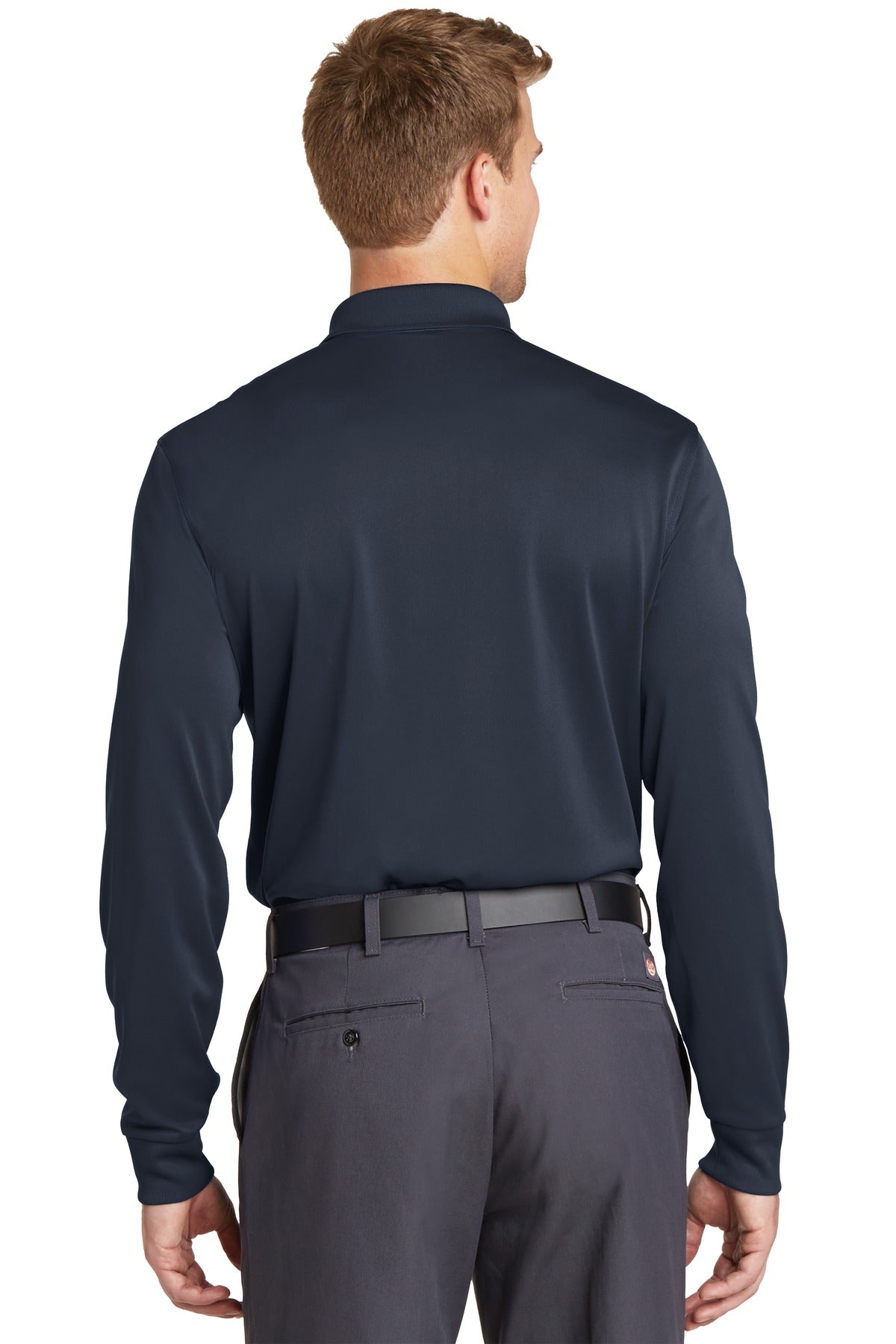 Custom Embroidered CornerStone Select Snag-Proof Long Sleeve Polo. CS412LS,Dark Navy