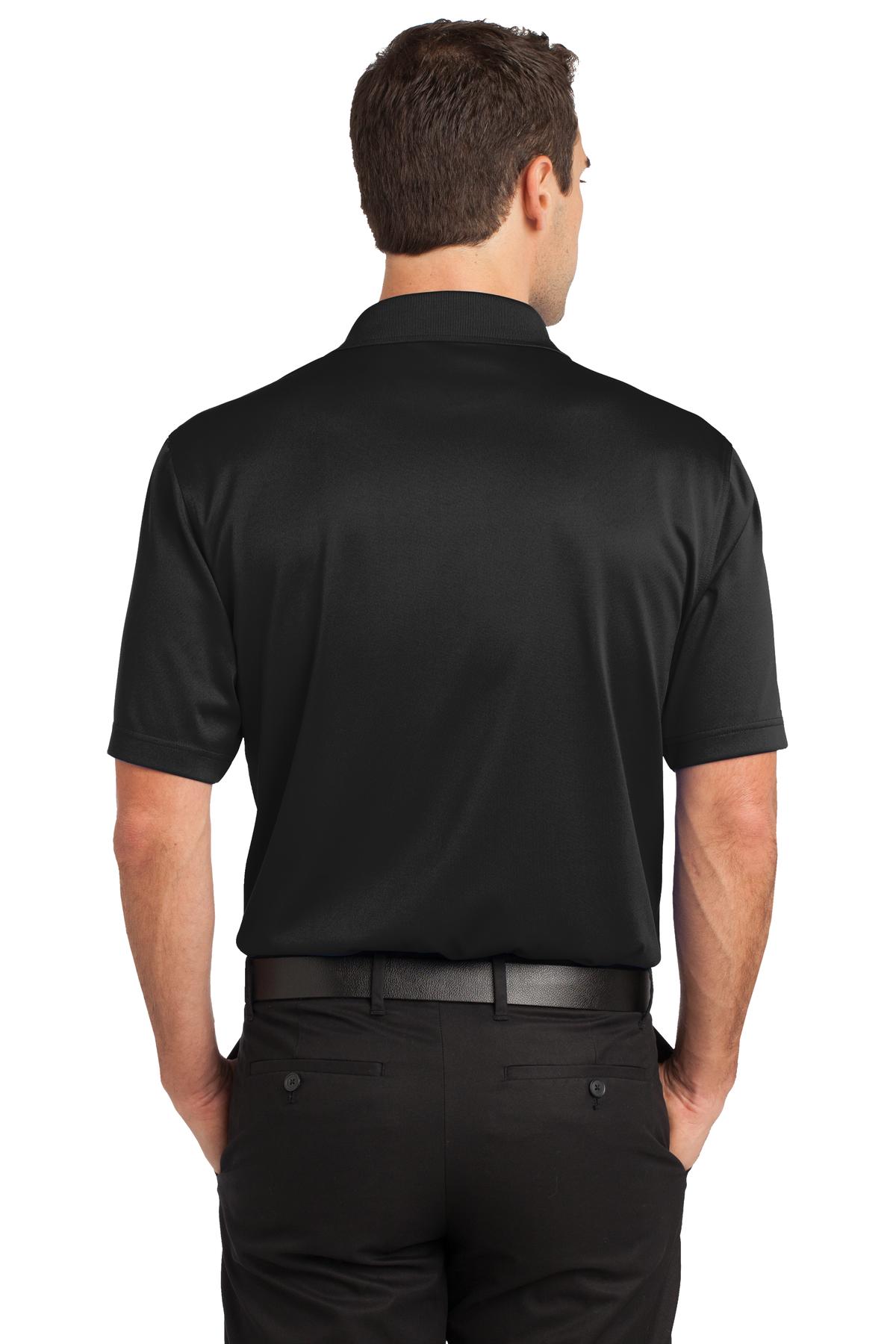 Custom Embroidered CornerStone Select Snag-Proof Pocket Polo. CS412P,Black