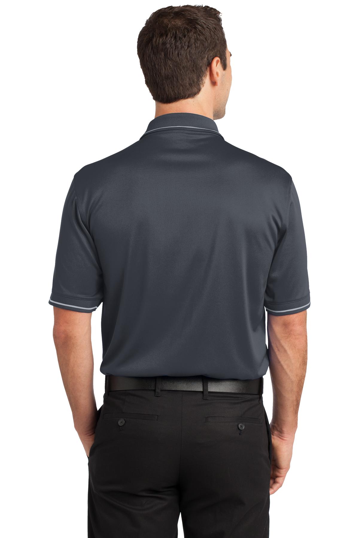 Custom Embroidered CornerStone Select Snag-Proof Tipped Pocket Polo. CS415,Charcoal/ Light Grey