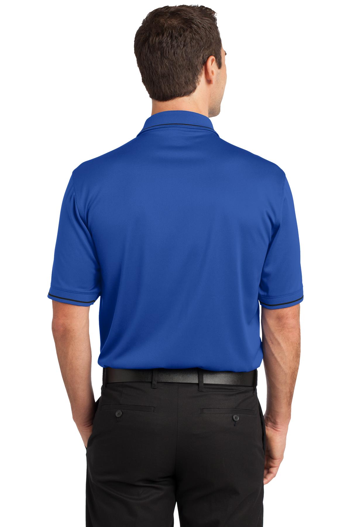 Custom Embroidered CornerStone Select Snag-Proof Tipped Pocket Polo. CS415,Royal/ Black